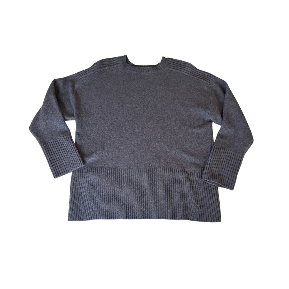 Zara Soft Touch Rib Knit Sweater Blue Grey Medium